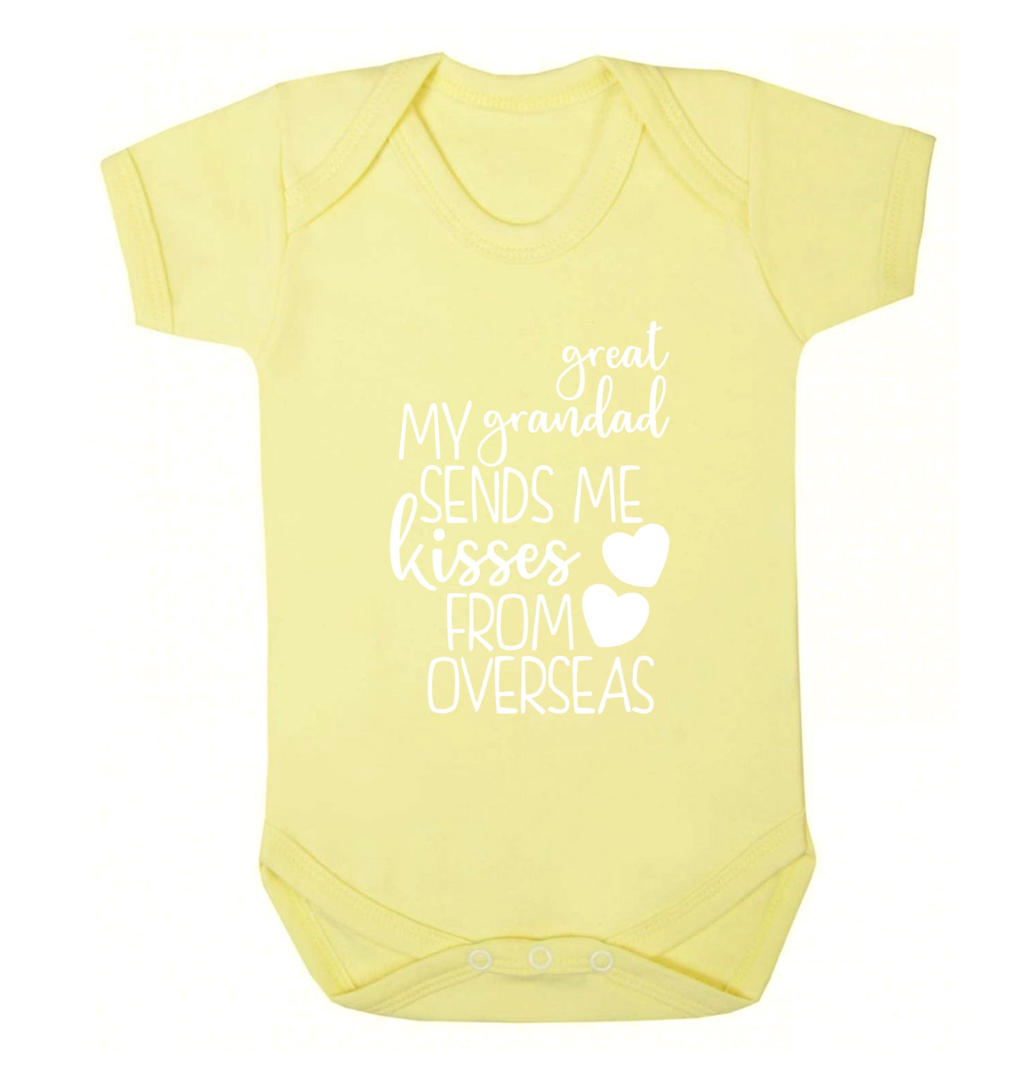 My great grandad sends me kisses from overseas Baby Vest pale yellow 18-24 months
