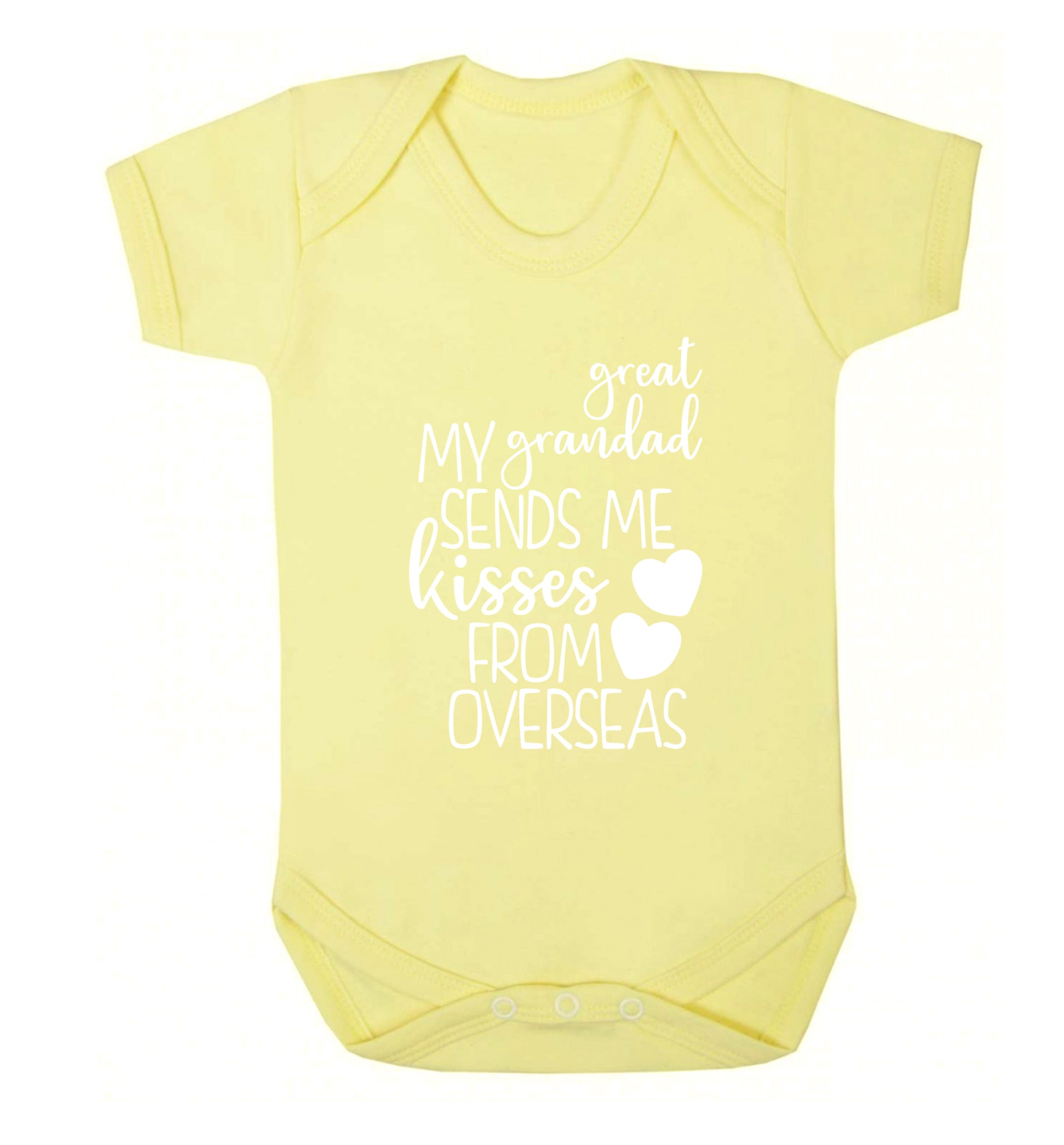 My great grandad sends me kisses from overseas Baby Vest pale yellow 18-24 months