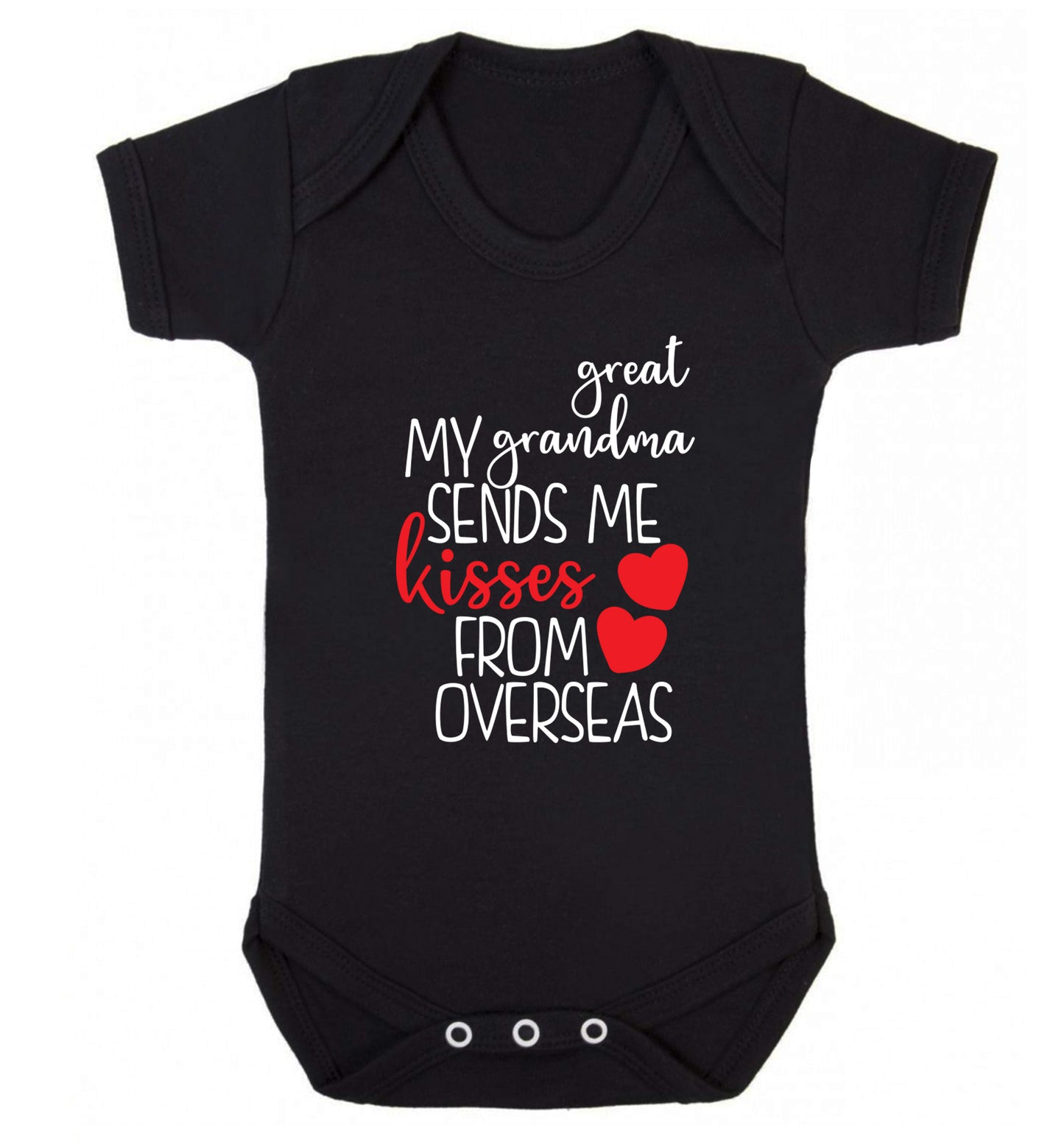 My great grandma sends me kisses from overseas Baby Vest black 18-24 months