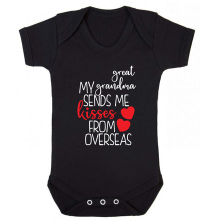 My great grandma sends me kisses from overseas Baby Vest black 18-24 months