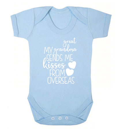 My great grandma sends me kisses from overseas Baby Vest pale blue 18-24 months
