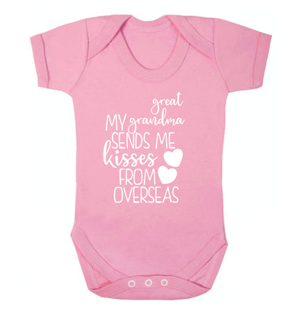 My great grandma sends me kisses from overseas Baby Vest pale pink 18-24 months