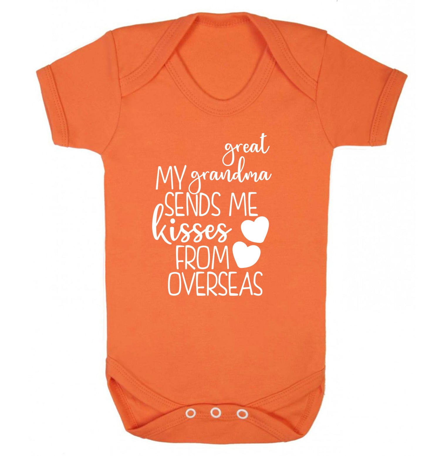 My great grandma sends me kisses from overseas Baby Vest orange 18-24 months