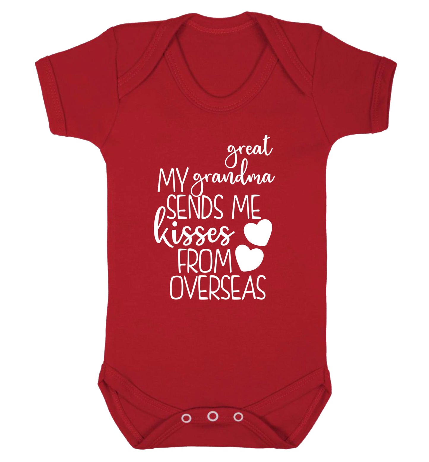 My great grandma sends me kisses from overseas Baby Vest red 18-24 months