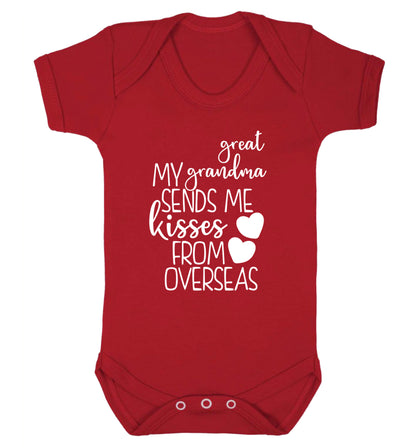 My great grandma sends me kisses from overseas Baby Vest red 18-24 months