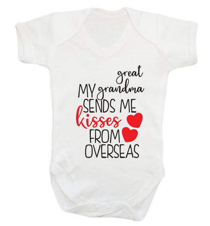 My great grandma sends me kisses from overseas Baby Vest white 18-24 months
