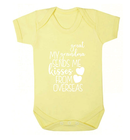 My great grandma sends me kisses from overseas Baby Vest pale yellow 18-24 months