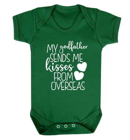 My godfather sends me kisses from overseas Baby Vest green 18-24 months