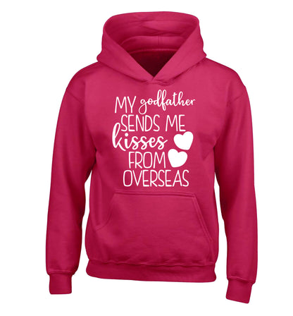 My godfather sends me kisses from overseas children's pink hoodie 12-13 Years