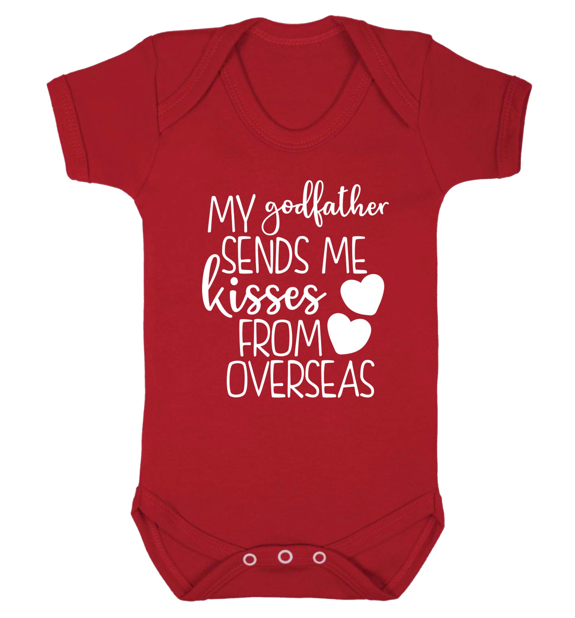 My godfather sends me kisses from overseas Baby Vest red 18-24 months