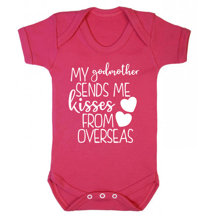 My godmother sends me kisses from overseas Baby Vest dark pink 18-24 months