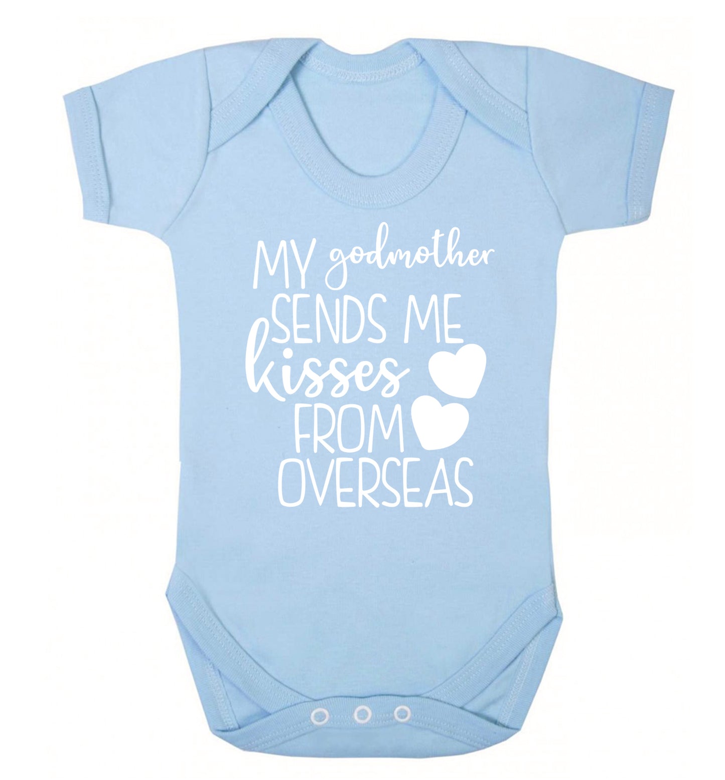 My godmother sends me kisses from overseas Baby Vest pale blue 18-24 months