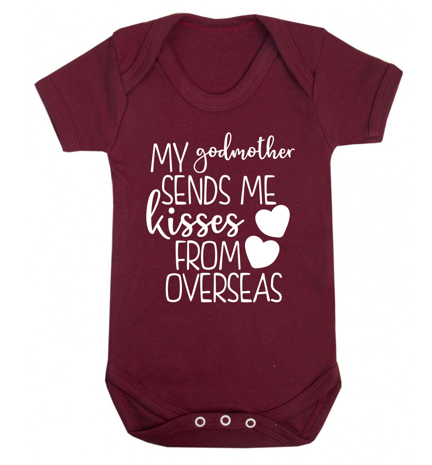 My godmother sends me kisses from overseas Baby Vest maroon 18-24 months