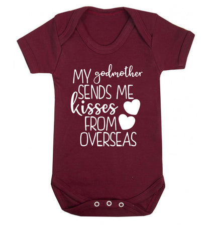 My godmother sends me kisses from overseas Baby Vest maroon 18-24 months