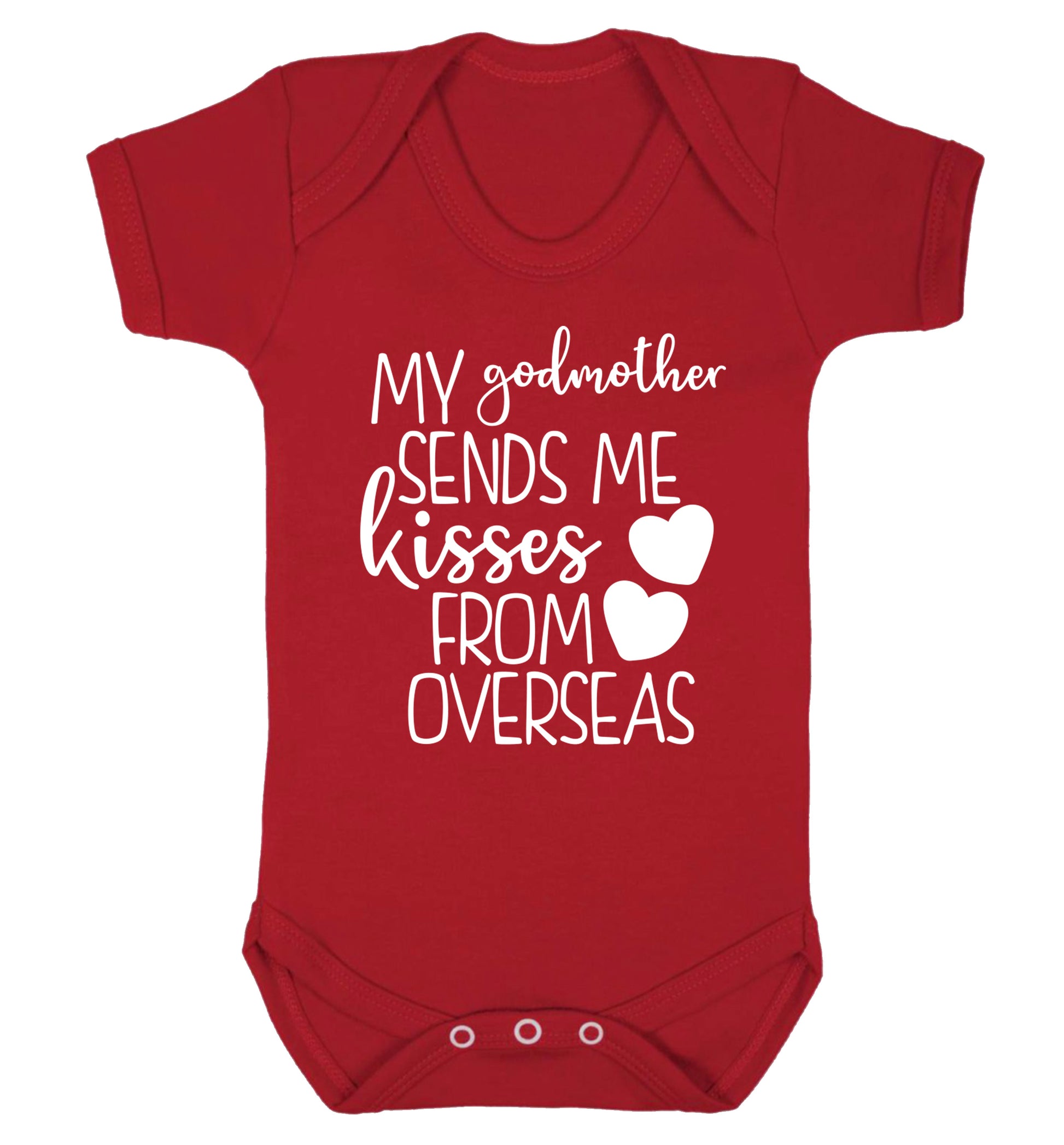 My godmother sends me kisses from overseas Baby Vest red 18-24 months