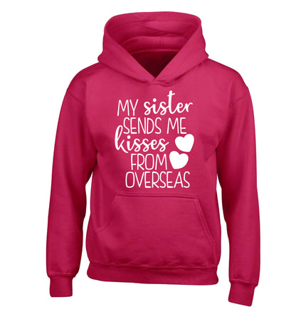 My sister sends me kisses from overseas children's pink hoodie 12-13 Years