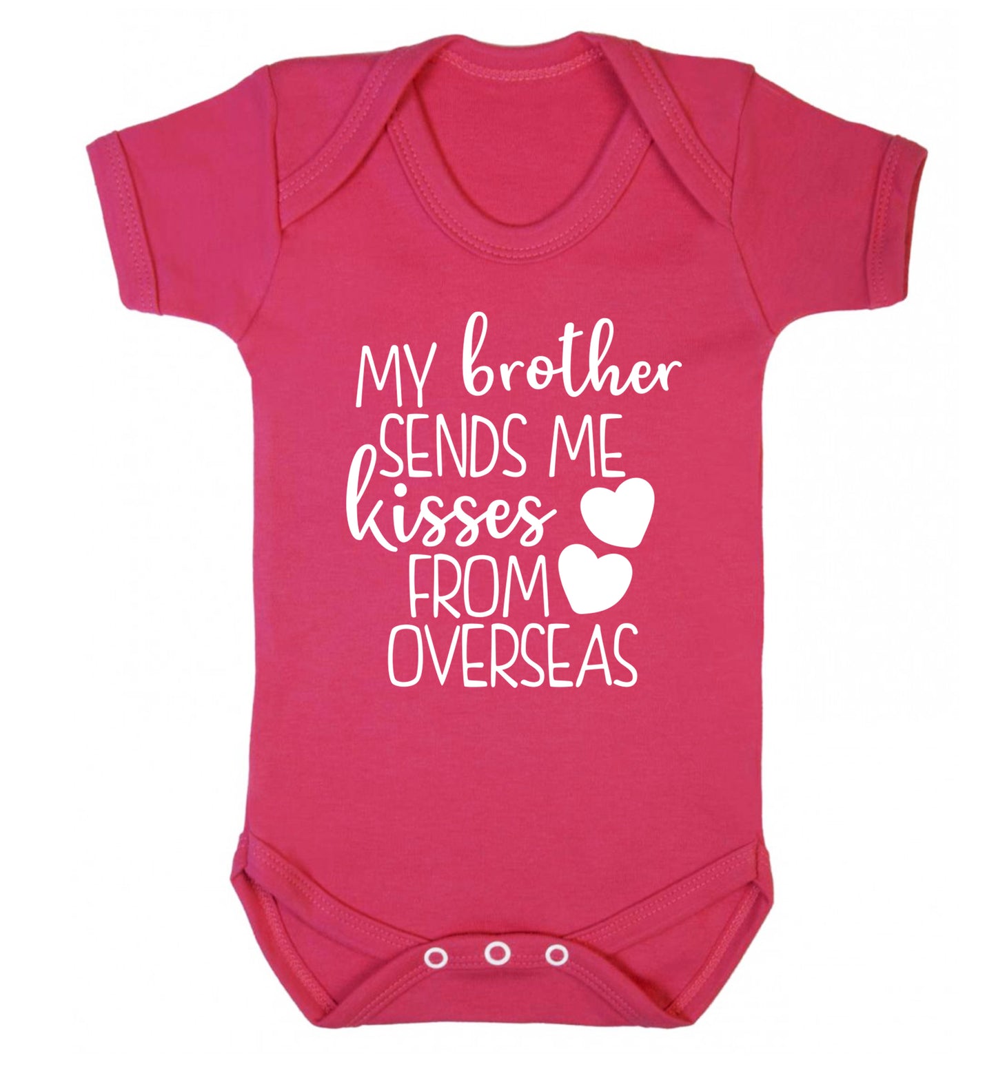 My brother sends me kisses from overseas Baby Vest dark pink 18-24 months