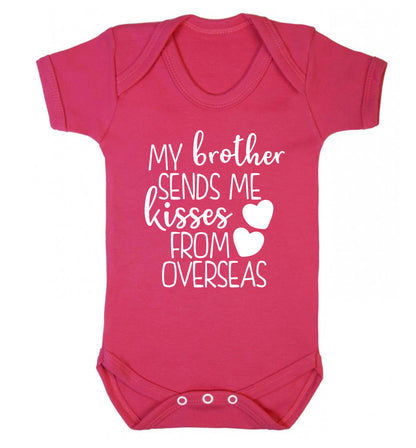 My brother sends me kisses from overseas Baby Vest dark pink 18-24 months