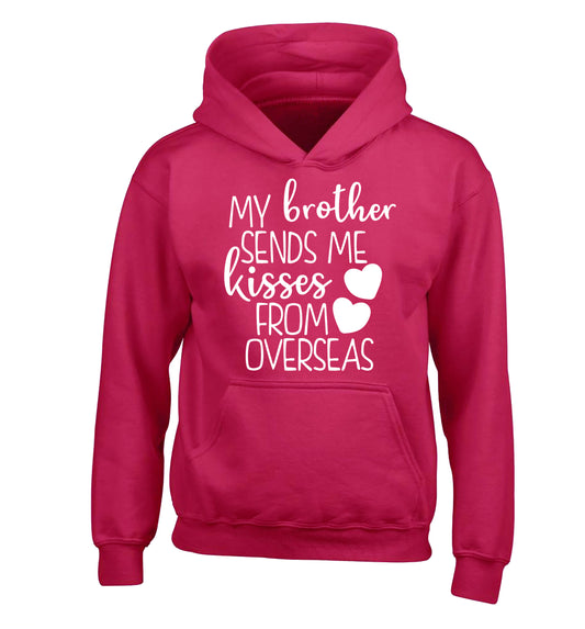 My brother sends me kisses from overseas children's pink hoodie 12-13 Years