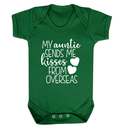 My auntie sends me kisses from overseas Baby Vest green 18-24 months