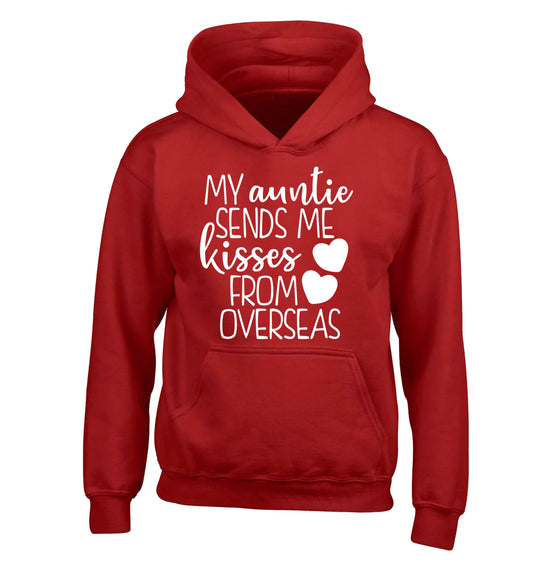 My auntie sends me kisses from overseas children's red hoodie 12-13 Years