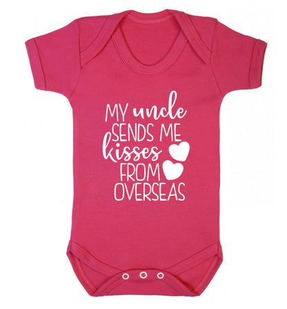 My uncle sends me kisses from overseas Baby Vest dark pink 18-24 months
