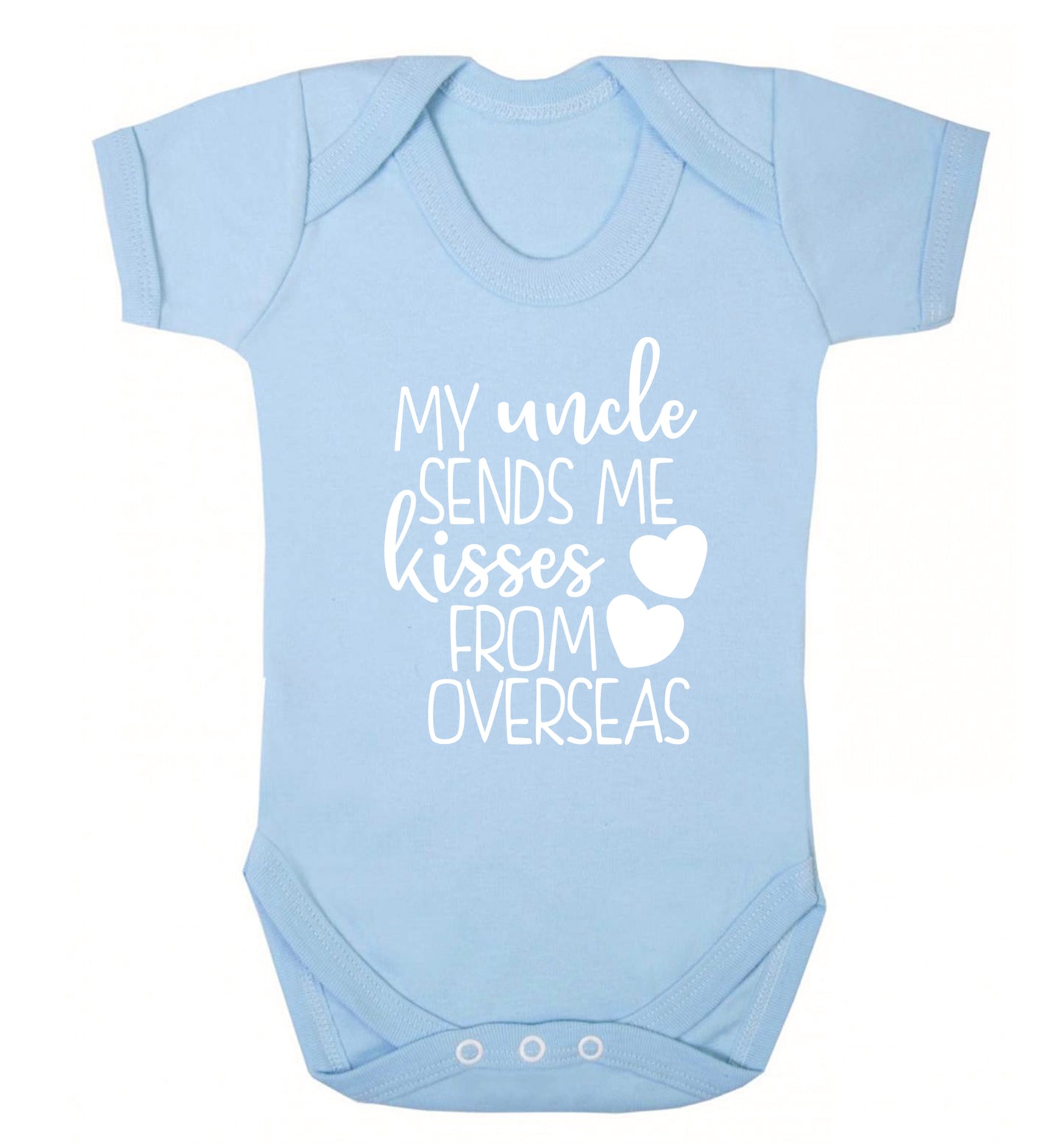 My uncle sends me kisses from overseas Baby Vest pale blue 18-24 months