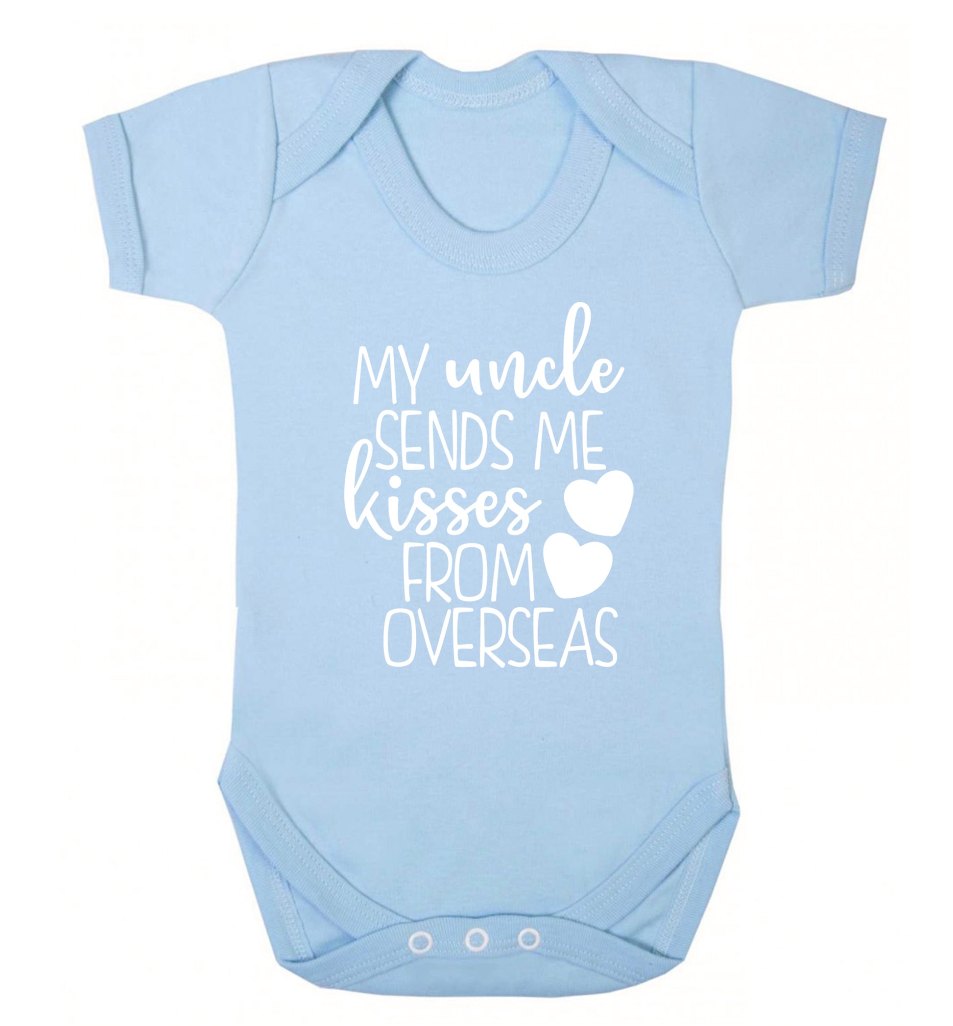 My uncle sends me kisses from overseas Baby Vest pale blue 18-24 months