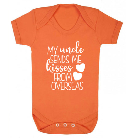 My uncle sends me kisses from overseas Baby Vest orange 18-24 months