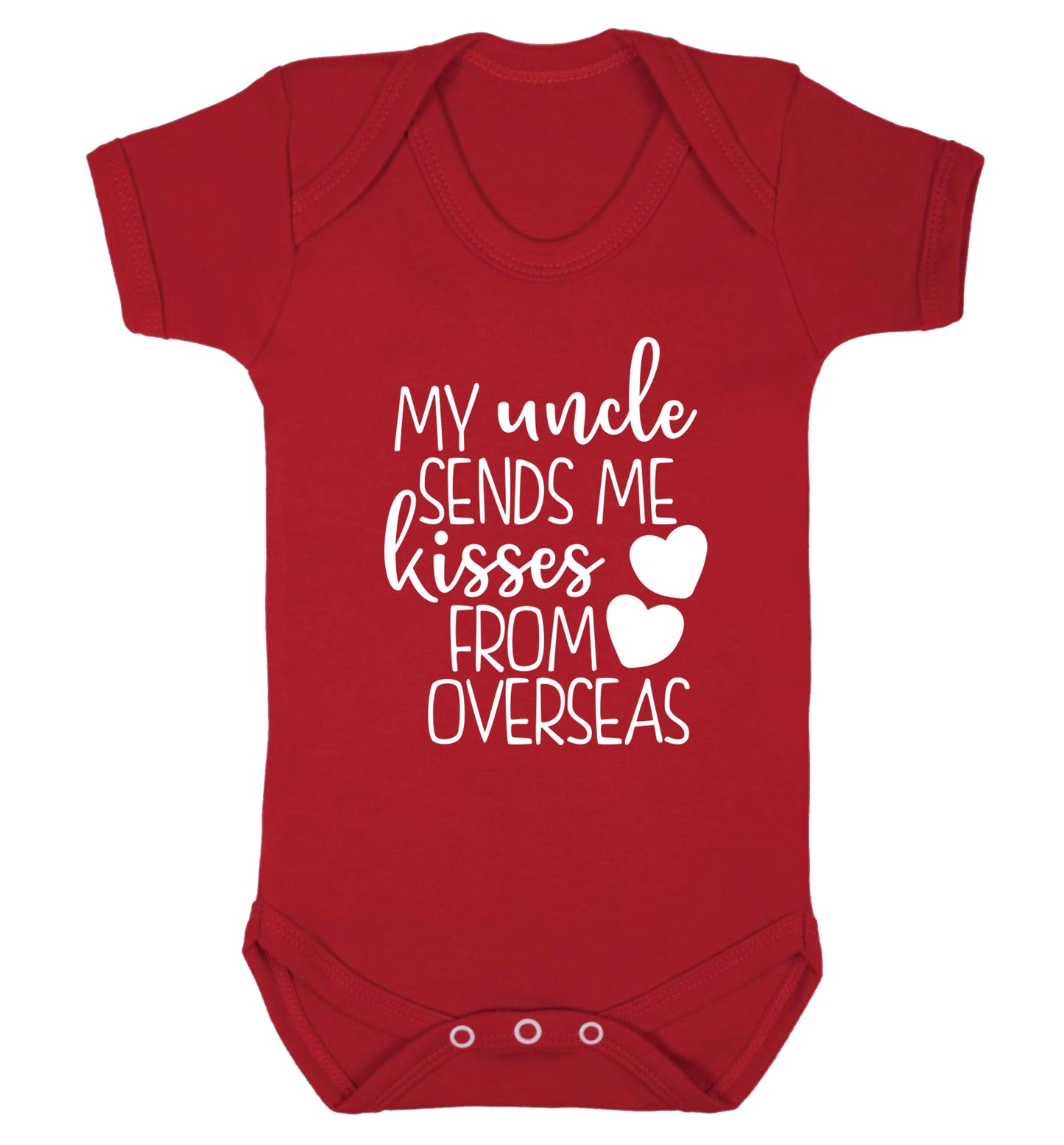 My uncle sends me kisses from overseas Baby Vest red 18-24 months