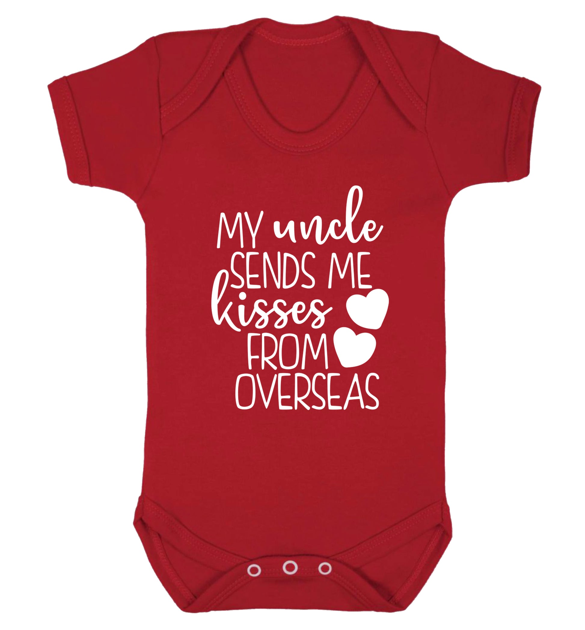 My uncle sends me kisses from overseas Baby Vest red 18-24 months
