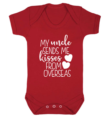 My uncle sends me kisses from overseas Baby Vest red 18-24 months