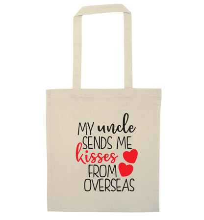 My uncle sends me kisses from overseas natural tote bag