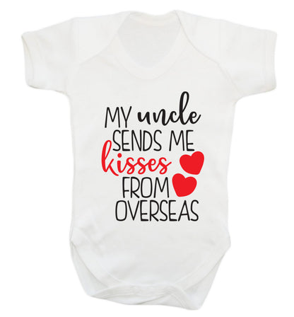 My uncle sends me kisses from overseas Baby Vest white 18-24 months