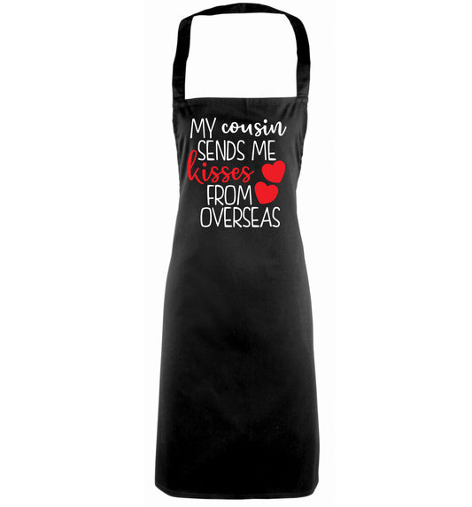 My cousin sends me kisses from overseas black apron