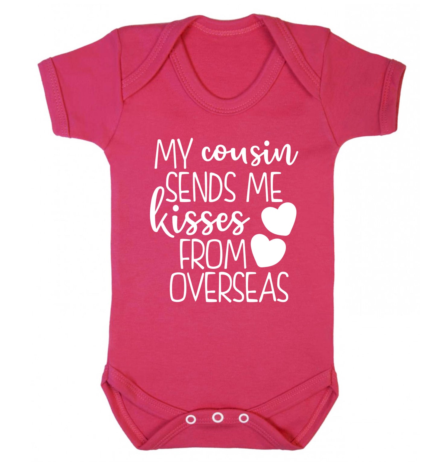 My cousin sends me kisses from overseas Baby Vest dark pink 18-24 months
