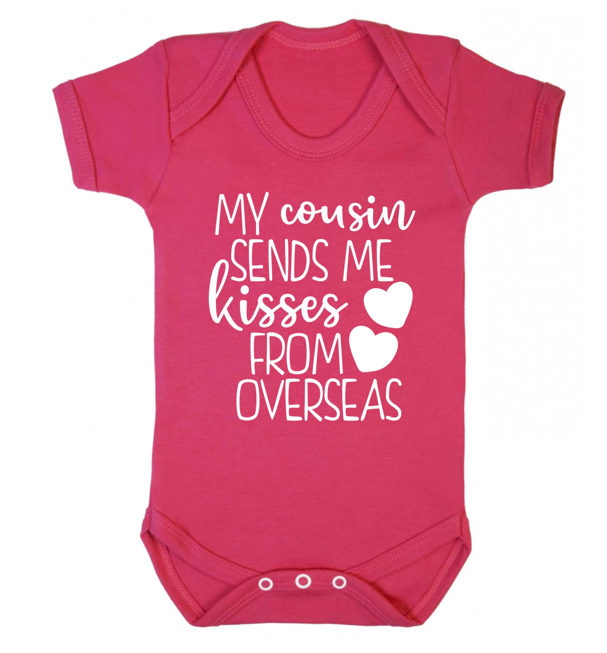 My cousin sends me kisses from overseas Baby Vest dark pink 18-24 months