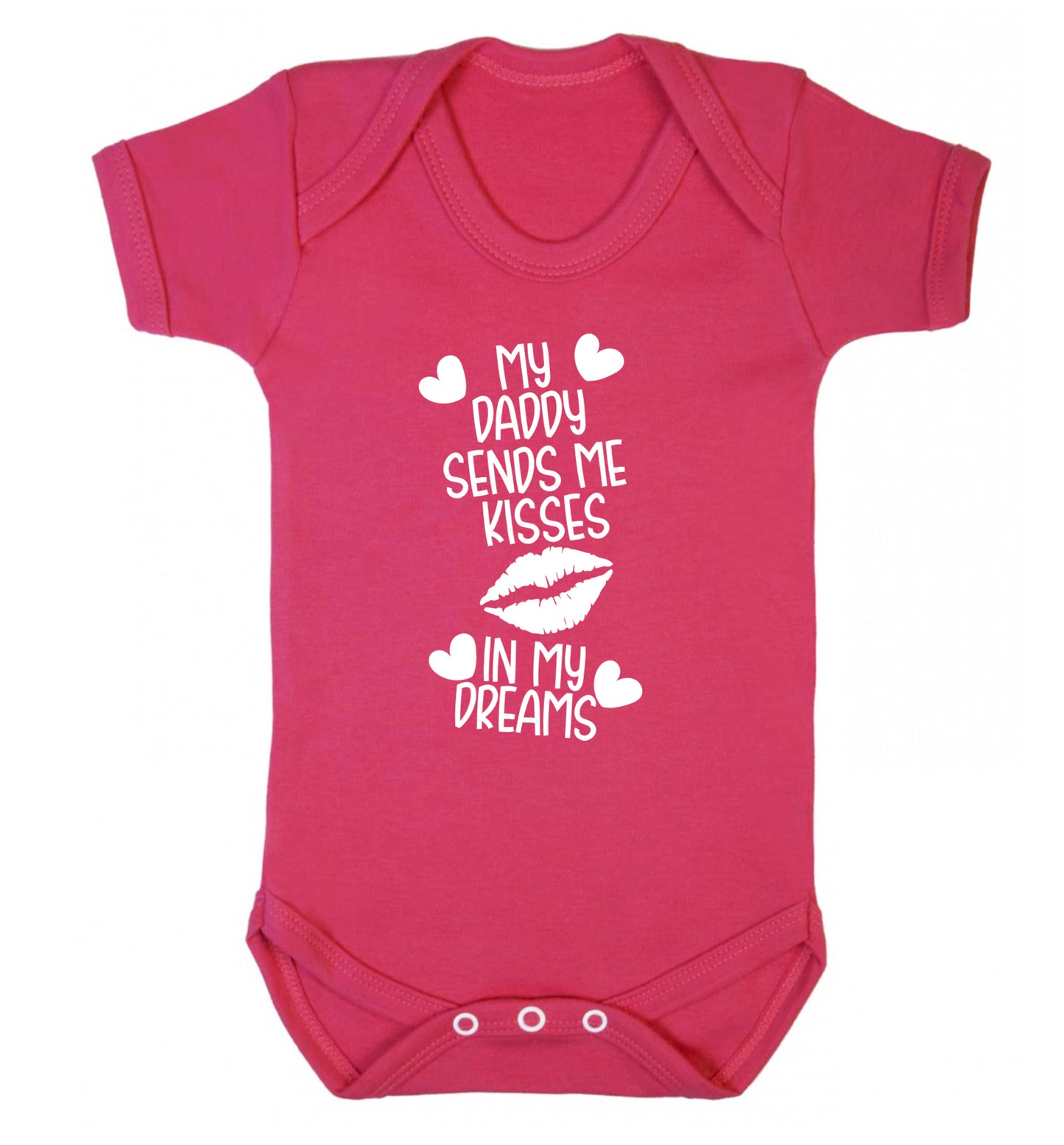 My daddy sends me kisses in my dreams Baby Vest dark pink 18-24 months