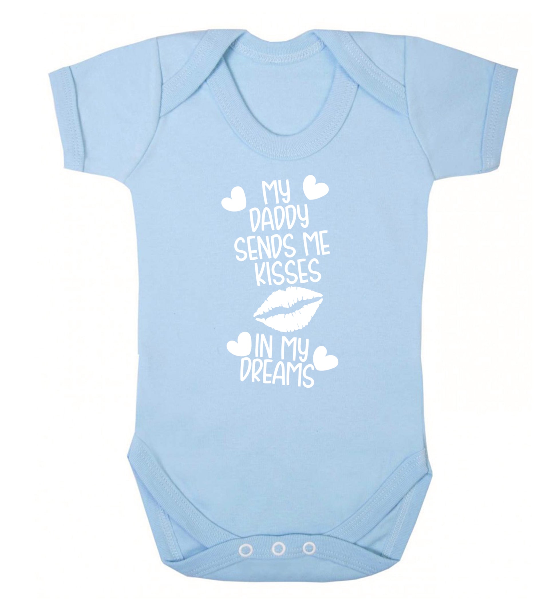 My daddy sends me kisses in my dreams Baby Vest pale blue 18-24 months