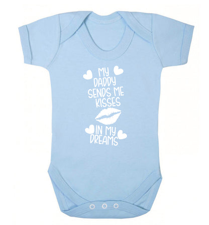 My daddy sends me kisses in my dreams Baby Vest pale blue 18-24 months