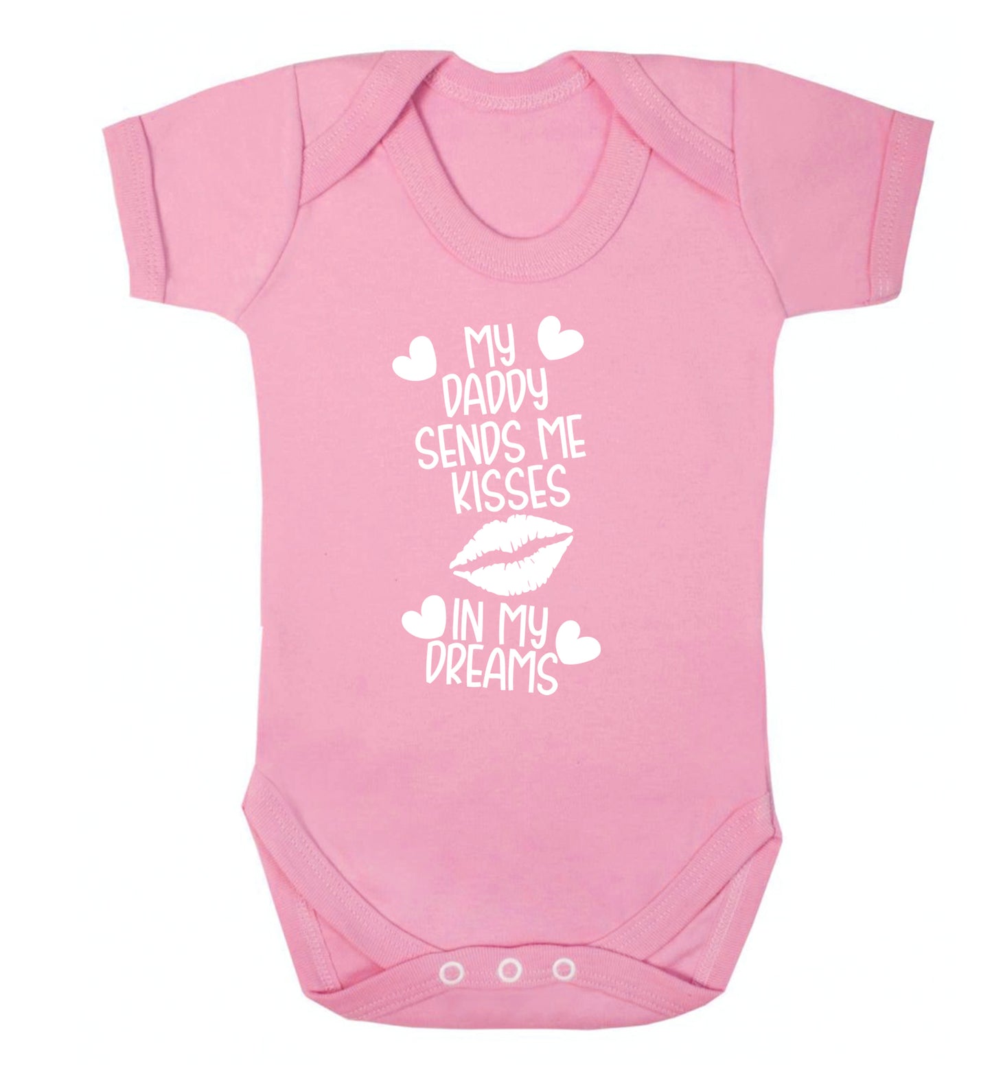 My daddy sends me kisses in my dreams Baby Vest pale pink 18-24 months