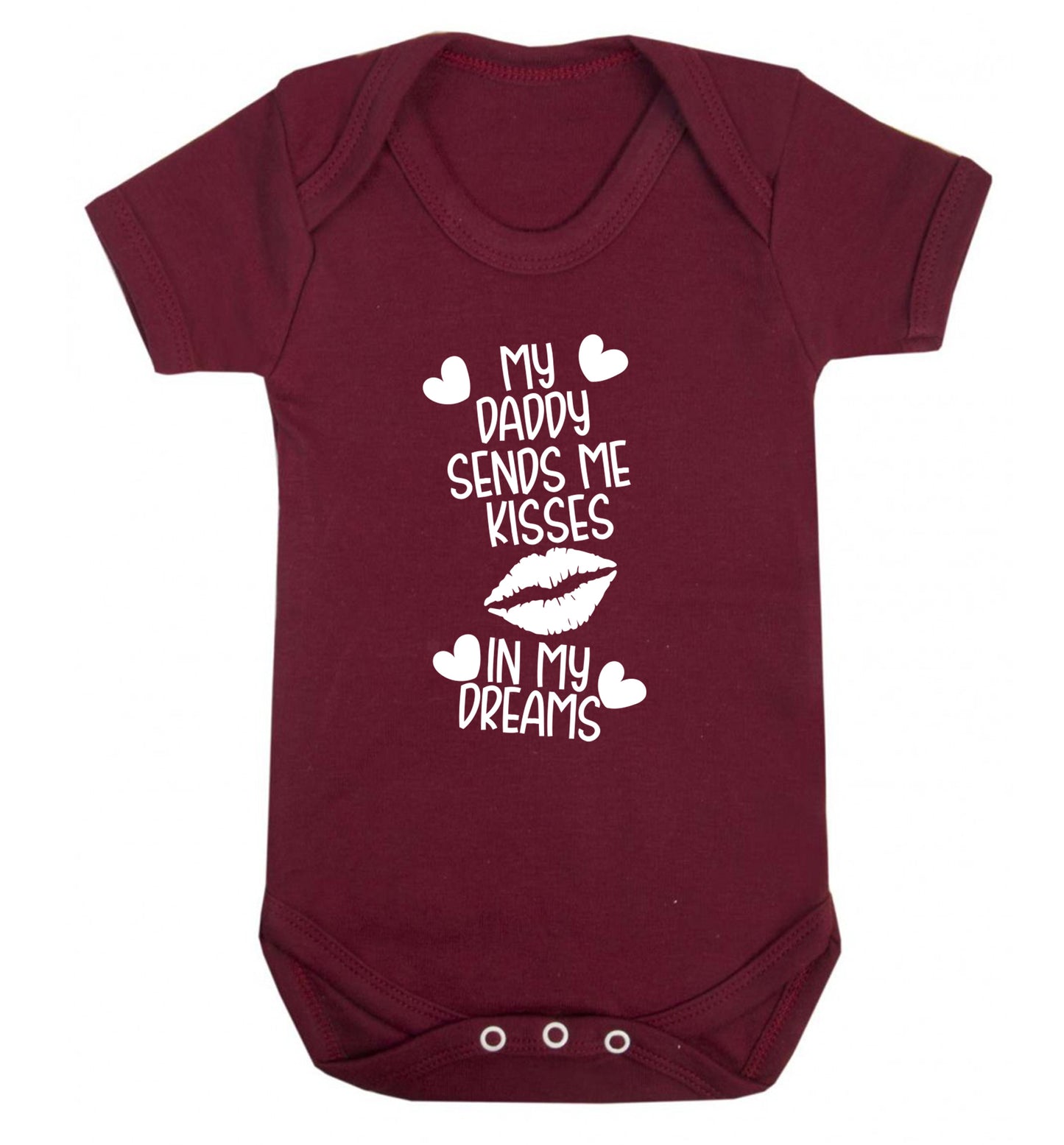 My daddy sends me kisses in my dreams Baby Vest maroon 18-24 months
