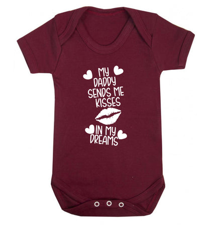 My daddy sends me kisses in my dreams Baby Vest maroon 18-24 months