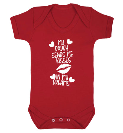 My daddy sends me kisses in my dreams Baby Vest red 18-24 months