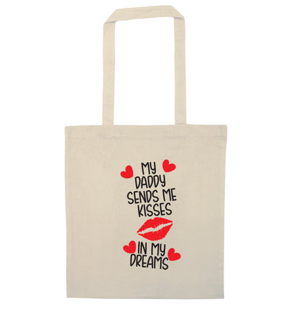 My daddy sends me kisses in my dreams natural tote bag