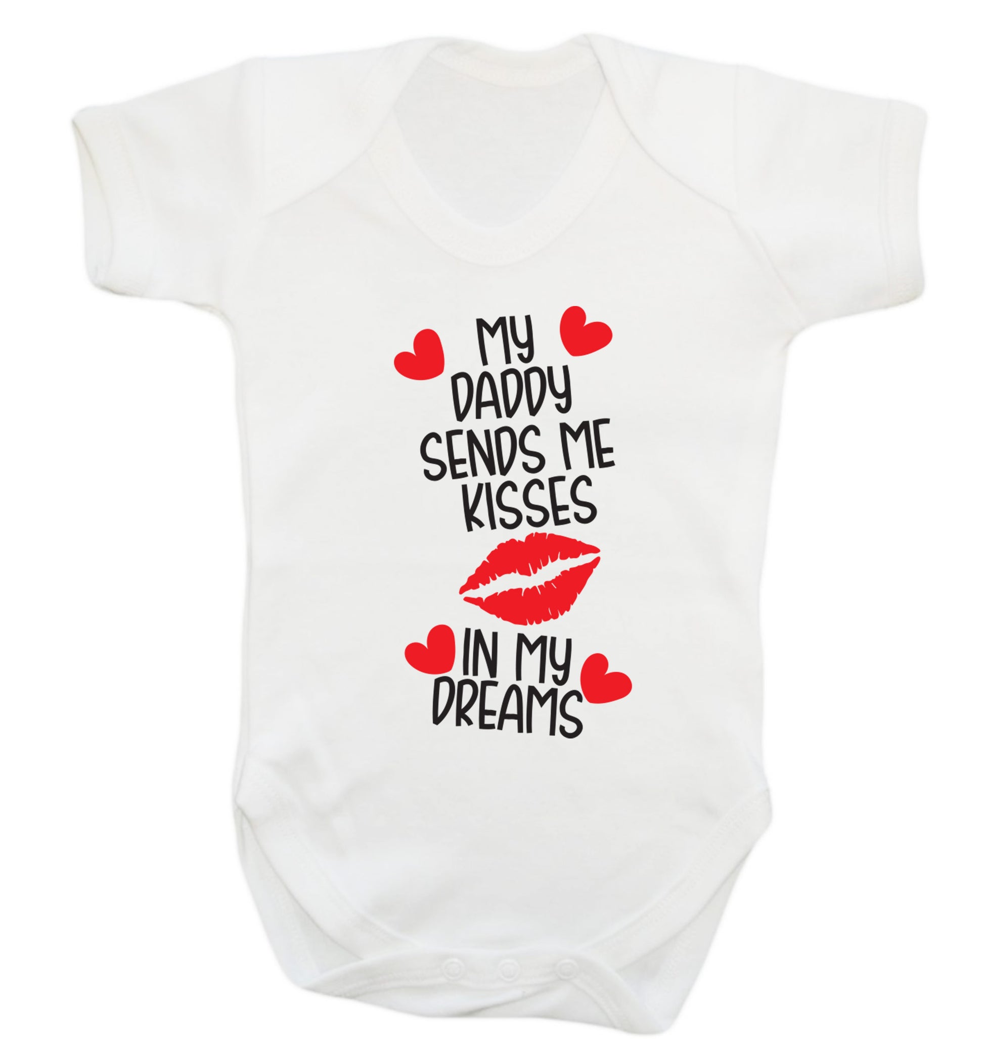 My daddy sends me kisses in my dreams Baby Vest white 18-24 months