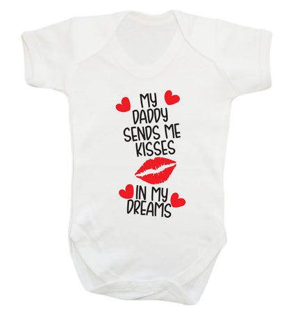 My daddy sends me kisses in my dreams Baby Vest white 18-24 months