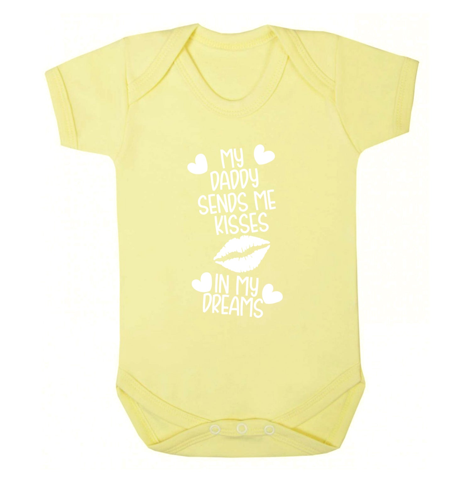 My daddy sends me kisses in my dreams Baby Vest pale yellow 18-24 months