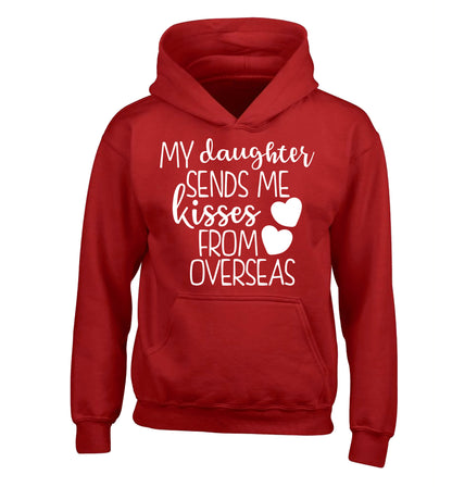 My daughter sends me kisses from overseas children's red hoodie 12-13 Years