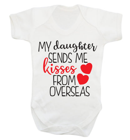 My daughter sends me kisses from overseas Baby Vest white 18-24 months